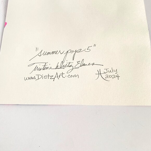 Summer Pop 5 Original Acrylic Wall Art Painting 11x14in Matted Frame Ready - Picture 8 of 9